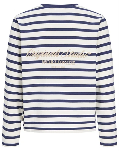 Jack & Jones Junior - JORNorrebro Stripe Crew Neck Trøje - Crown Blue